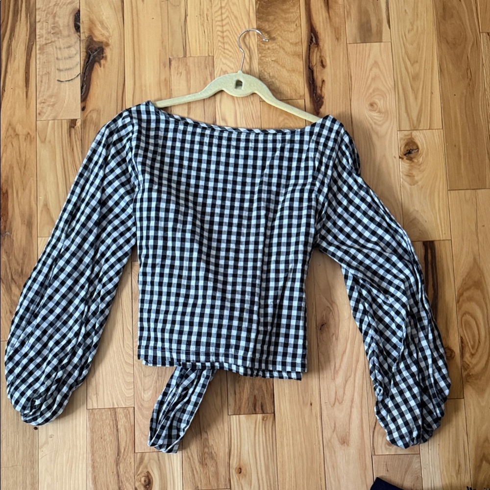 Weekend in Martha’s Vineyard, Flattering,White Checkered Women's Top